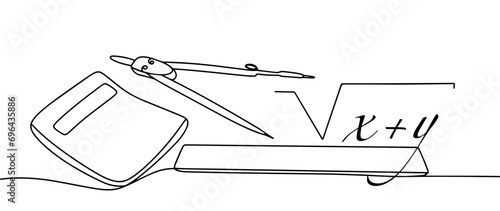 Mathematics. School subject. One line