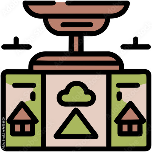 A decorative ceiling fresco vektor icon illustation