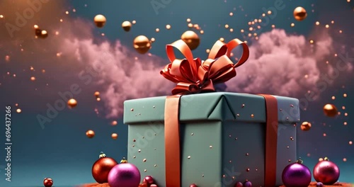 Christmas gift box video footage photo