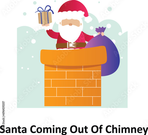 Santa claus chimney Vector Illustration that can be easily modified or edit

