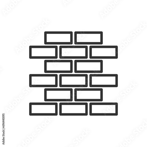 Brick wall, linear icon. Line with editable stroke