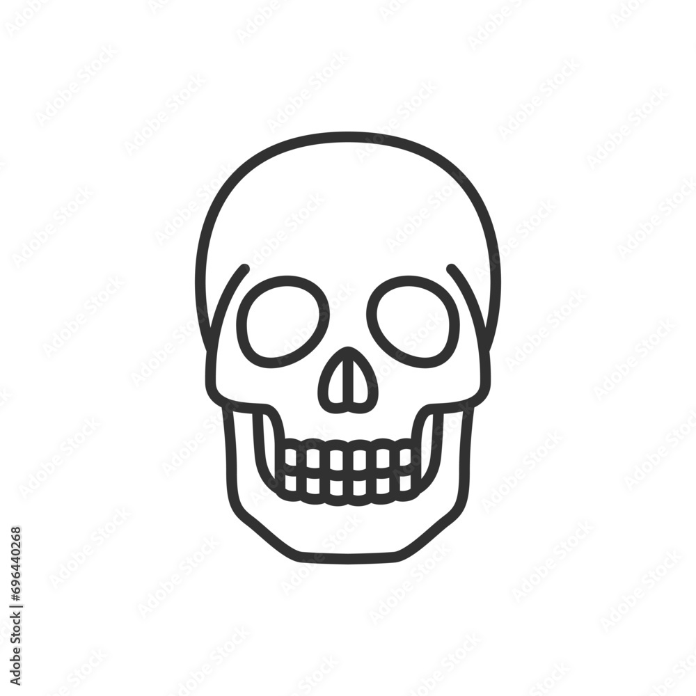 Skull, linear icon. Line with editable stroke