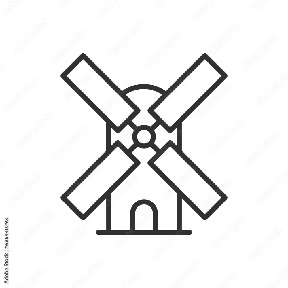 Windmill, linear icon. Line with editable stroke Windmill, linear icon. Line with editable stroke