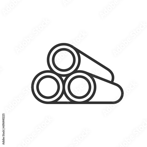 Tubes. Engineering, construction pipes, linear icon. Line with editable stroke