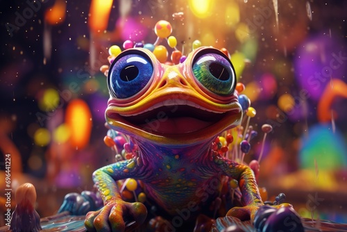 Trendy Hip Frog in a Magical World