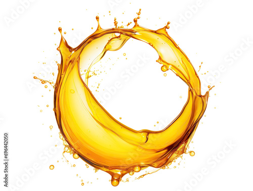 Round-shaped golden oil splash, cut out