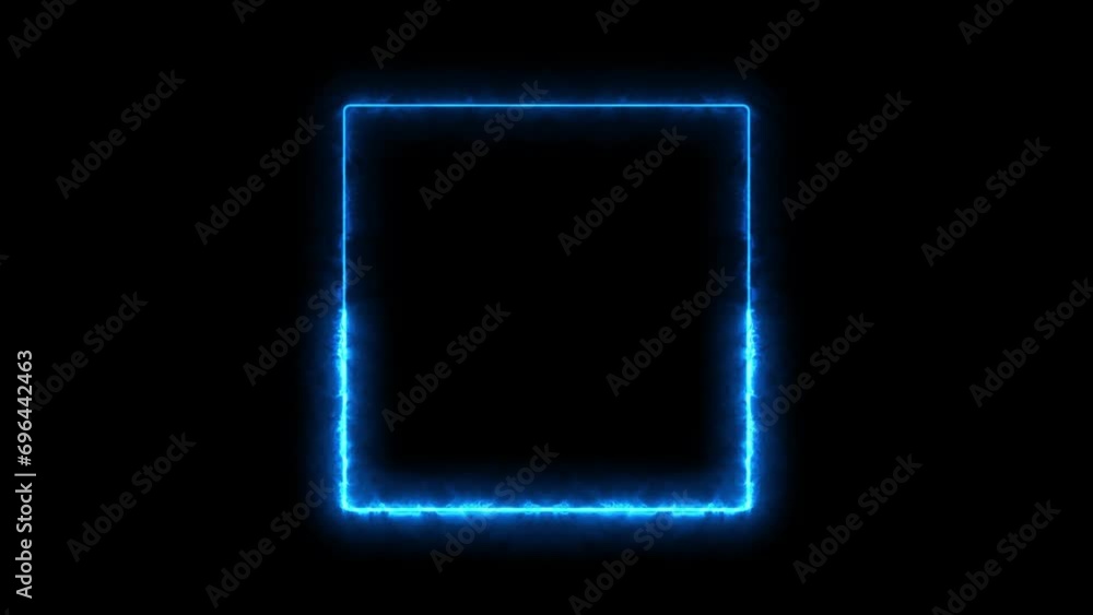 Abstract blue neon rectangle frame motion seamless loop animation. Abstract blue neon rectangle frame motion seamless loop animation.