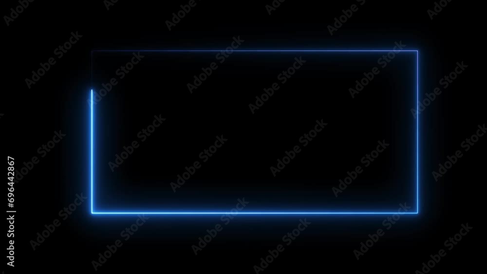 Abstract beautiful blue neon rectangle frame motion seamless animation. Abstract beautiful blue neon rectangle frame motion seamless animation.