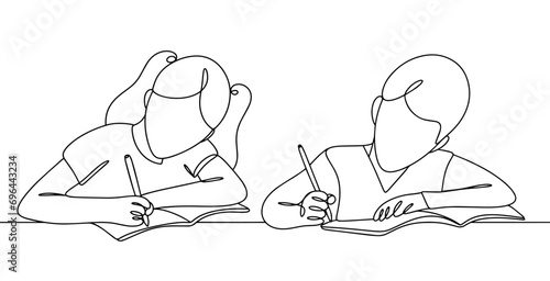 Students. Write. One line