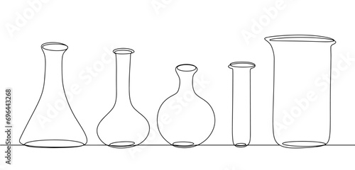 Test tube. Flask. One line