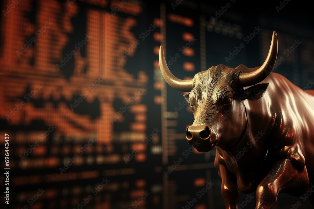 Investment Binding chart for trading in an aggressive bull Stock Market. Design, Banner, Illustration for business magazines