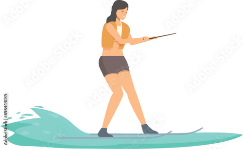 Aquatic surfer marine icon cartoon vector. Water skiing. Sport adventure