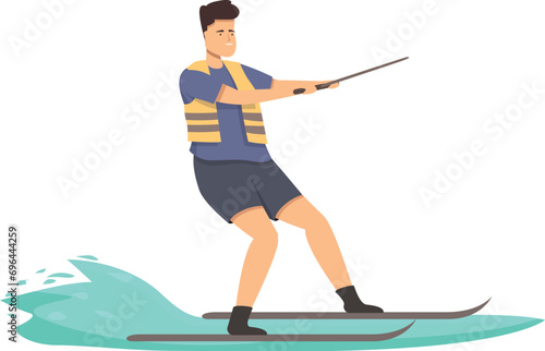 Board aquatic rider icon cartoon vector. Sliding marine. Water skiing