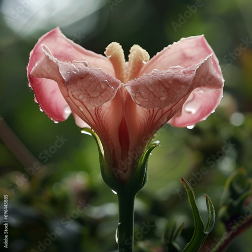 Female uterus, flowers pink background