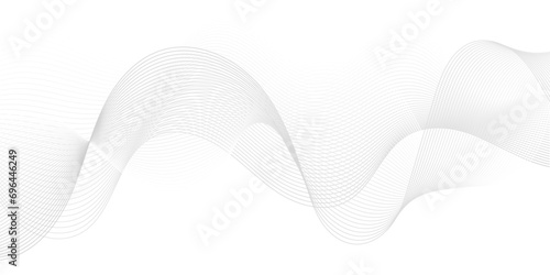 Abstract white paper wave technology background. Modern gradient and white wave curve lines banner background design. Vector illustration. Modern template abstract design flowing particles wave.