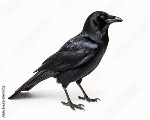 Carrion Crow Cut-Out: Stunning Wildlife Photography of Isolated Bird on White Background