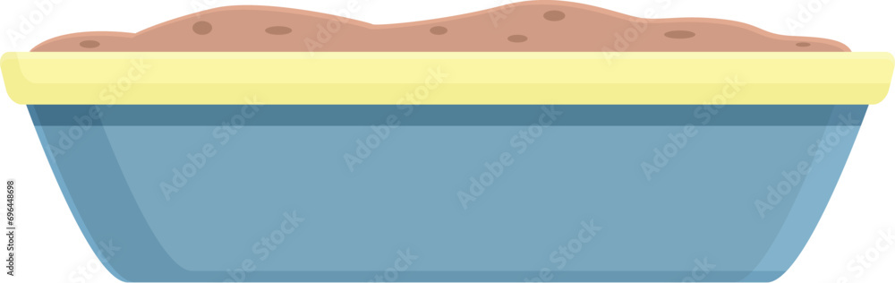 Fototapeta premium Full toilet filter icon cartoon vector. Cat home tray. Cleaning house