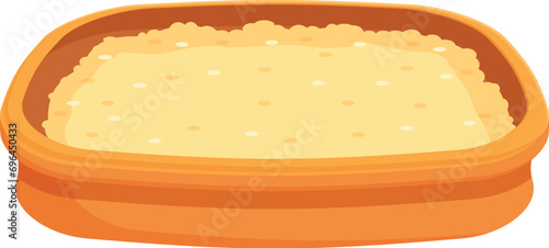 Home pet box icon cartoon vector. Toilet tray. Clean house filter