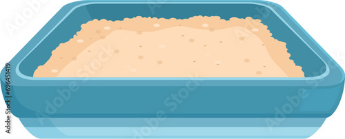 Home cute tray icon cartoon vector. Clean toilet filter. House animal care