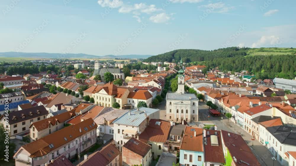 Aerial view of the old town of Kezmarok in Eastern Slovakia Aerial view of the old town of Kezmarok in Eastern Slovakia