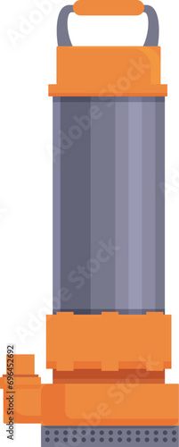 Long pipe submersible pump icon cartoon vector. Aquatic liquid. Pipe gear