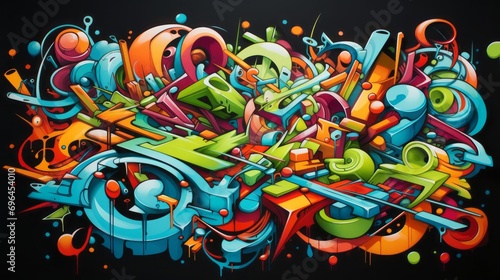 graffiti style on black background