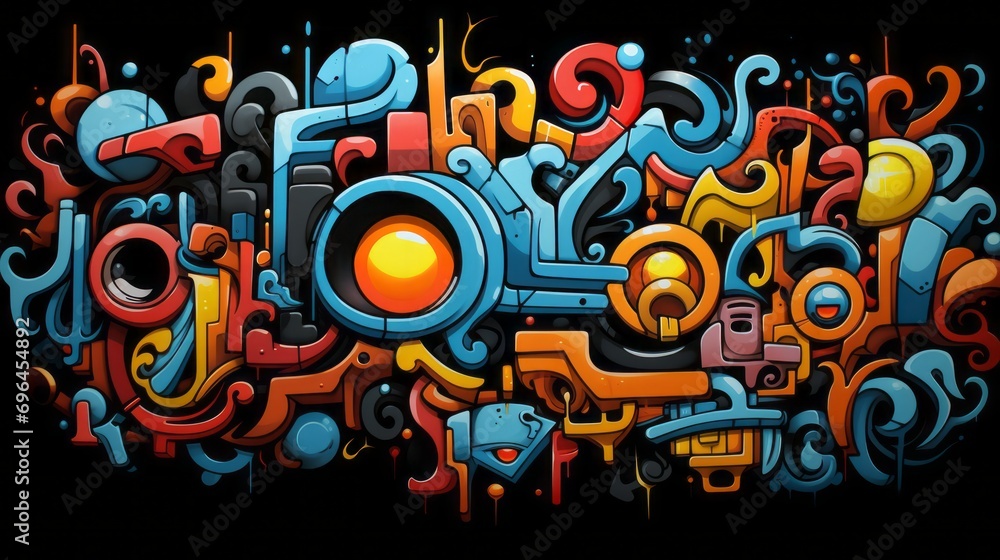 Fototapeta premium graffiti style on charcoal background