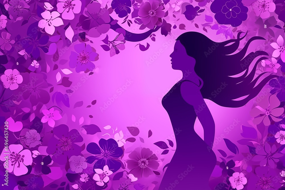 womens day 8 march purple abstract illustration