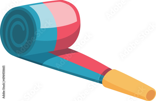Colorful event blower icon cartoon vector. Decoration roll. Paper party