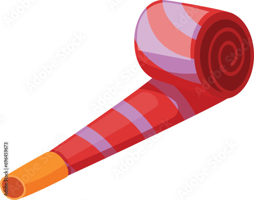 Festivity party blower icon cartoon vector. Holiday fun. Paper roll