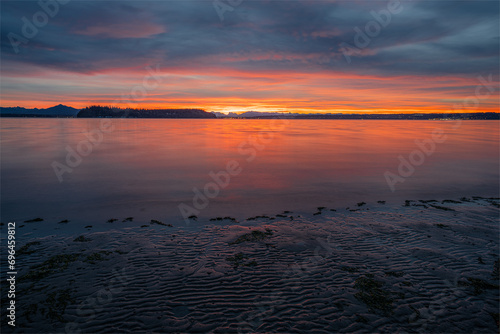 Sunrise at Witter Beach on Whidbey Island  Washington State