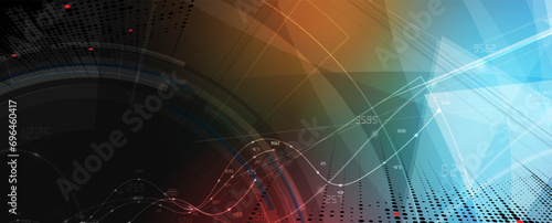 Quantum processing. Deep learning artificial intelligence. Future new technology  for business or science presentation