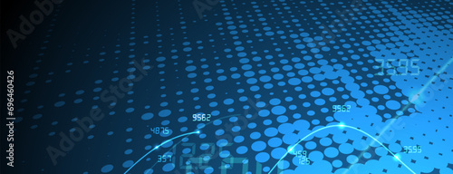 Quantum processing. Deep learning artificial intelligence. Future new technology  for business or science presentation