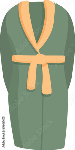 Green bathrobe icon cartoon vector. Style pajamas fashion. Hotel shower folded