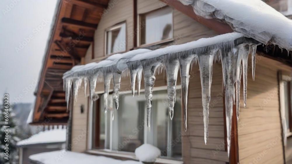 icicles on a house roof icicles on a house roof