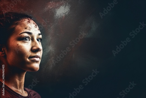 Justice Guardian: Close-Up of a Female Police Enforcer, Ideal for Ad Campaigns or Promotions, Offering Well-Allocated Space for Strategic Text or Graphics