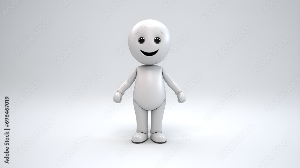 3D Render Man with a Happy Face Standing in Plain Background, Happiness, Positive Vibes, Contentment 3D Render Man with a Happy Face Standing in Plain Background, Happiness, Positive Vibes, Contentment