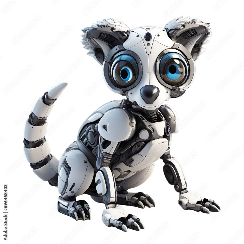 Robot Lemur isolated on transparent background. Robot Lemur isolated on transparent background.