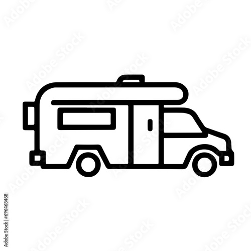 Camper van monoline minimalist logo design