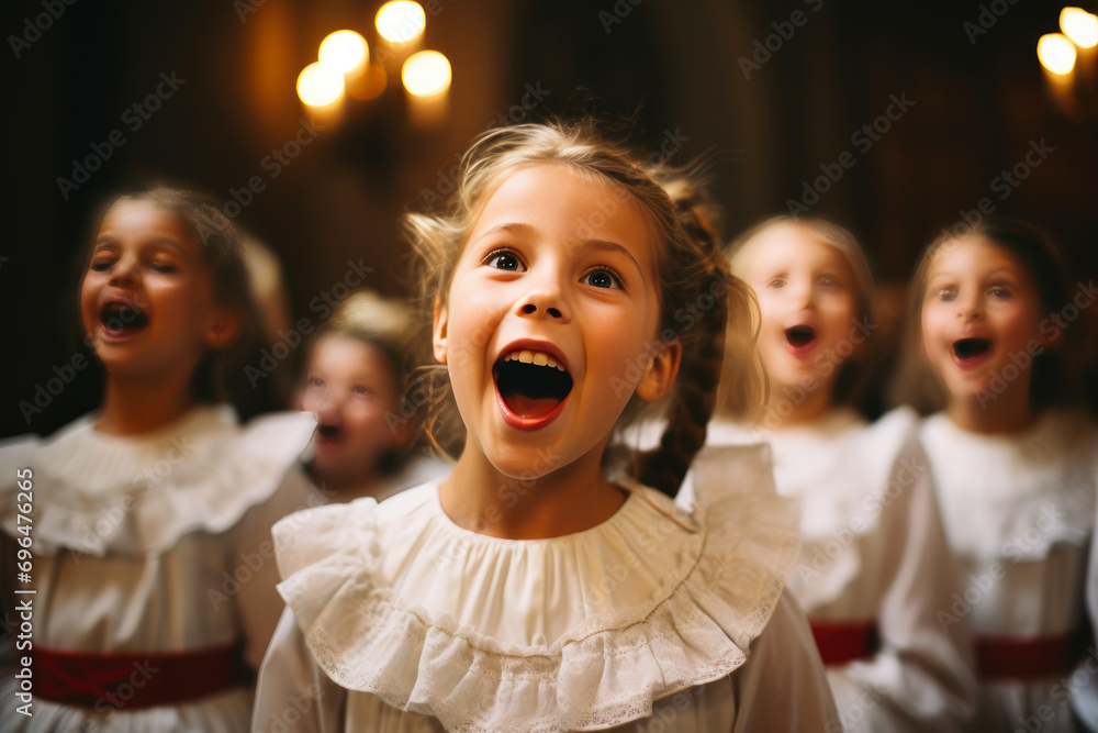Enchanting Christmas Choir: Kids Singing Festive Carols