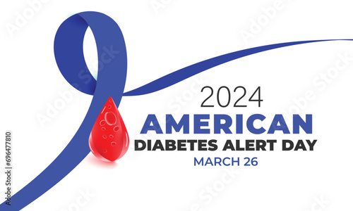 American Diabetes Alert Day. background, banner, card, poster, template. Vector illustration.