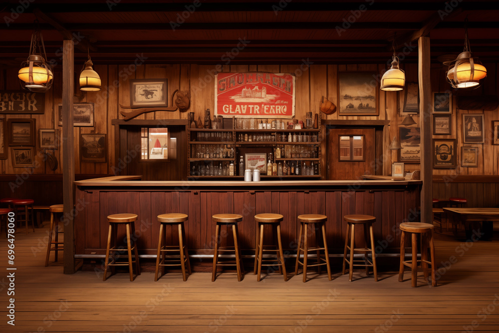 A photograph of quiet western saloon - obrazy, fototapety, plakaty 
