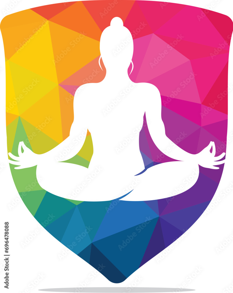 Yoga vector logo design template.