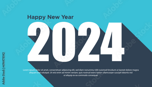 Happy new year 2024 celebration concept for greeting card banner photo