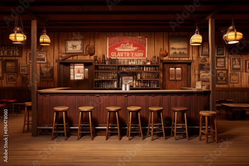 A photograph of quiet western saloon photo