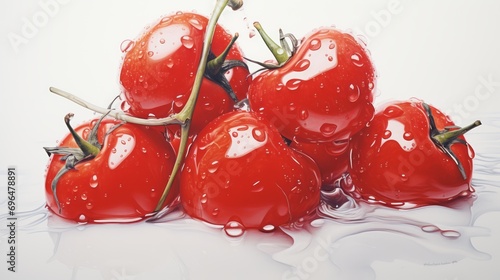 cherry tomatoes on a white background © Marco