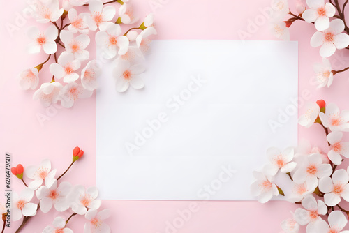 pink flowers frame.  © D