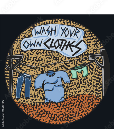 the concept of washing clothes independently