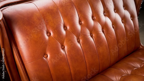 Brown leather bench seat in a car