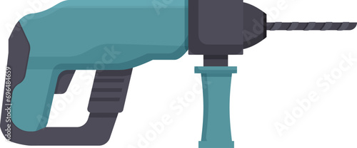 Construction electric hammer icon cartoon vector. Steel machine. Tool repair